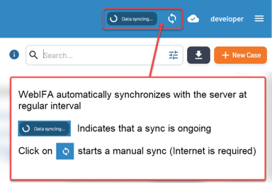 Offline mode & Data synchronisation — WebIFA Help
